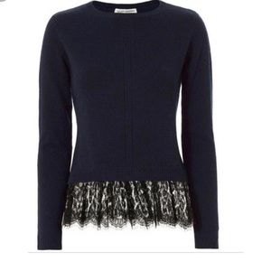 Autumn cashmere lace hem cashmere sweater!  Gorg!